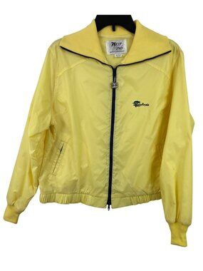 Vista Royale Country Club Yellow Full Zip Windbreaker Womens Size L West Wind